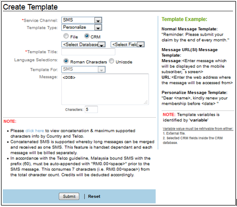 Create Personalized SMS Template